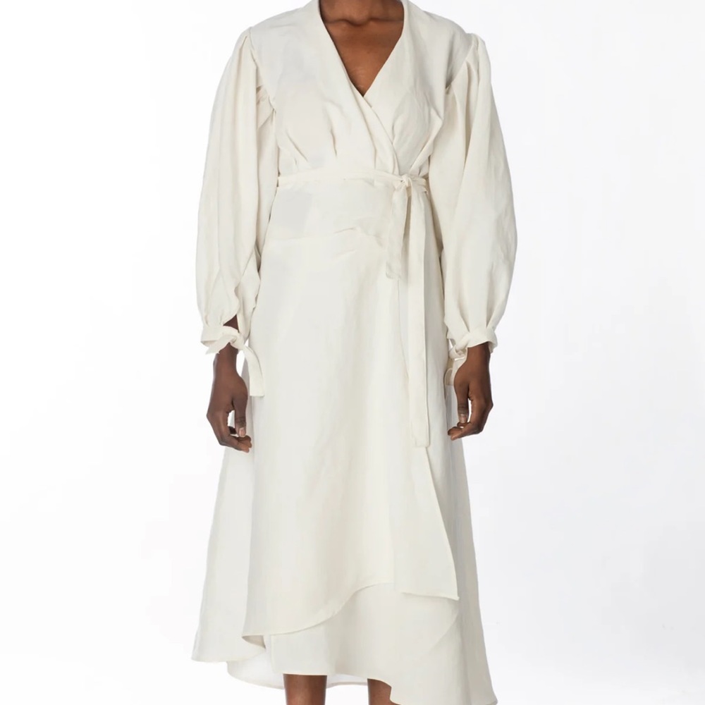 Autark Label Wrap Dress | Linen & Silk | NWT New | Sz 10 US 6 (S/M) | Australian